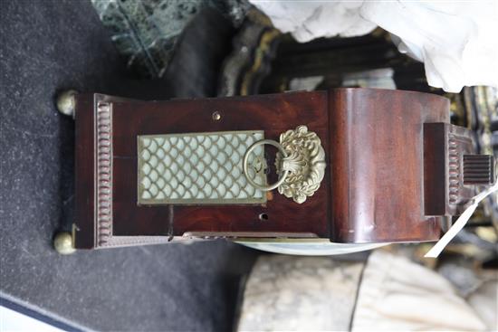 A Regency brass inset mahogany hour repeating bracket clock, 19.5in.